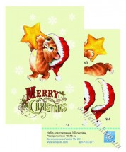Набор для создания 3-D открытки Котенок со звездой &quot;Merry Christmas&quot;