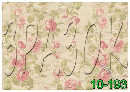 Декупажна карта - фон троянди 10-193, формат А4, 60 г/м2