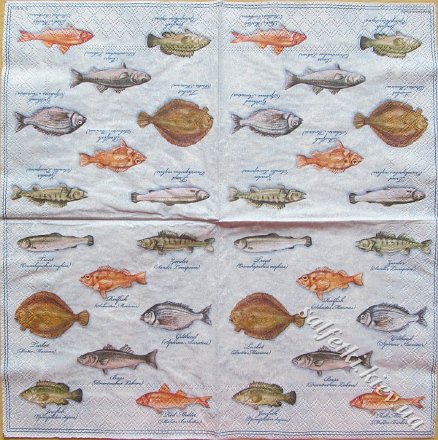 Серветка fishes 33 х 33 см (ТС4488)