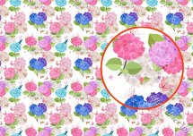 Декупажна карта - фон гортензія BG114, формат А4, 60 г/м2