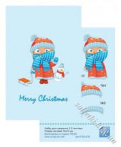 Набір для створення 3-D листівки Дівчинка із санчатами "Merry Christmas"