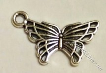 Підвіска металева Метелик 10 х 17 мм (колір - срібло)