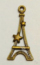 Підвіска металева Ейфелева вежа із зірками (колір - бронза)