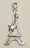 Підвіска металева Ейфелева вежа із зірками (колір - срібло)