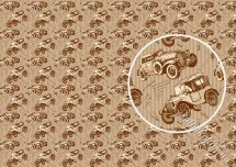 Декупажна карта - фон ретро машини BG117, формат А4, 60 г/м2