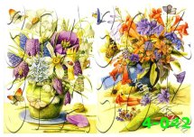 Декупажна карта - квіти 4-042, формат А4, 60 г/м2