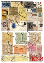 Декупажна карта - вінтажний колаж К1-8, формат А4, 60 г/м2