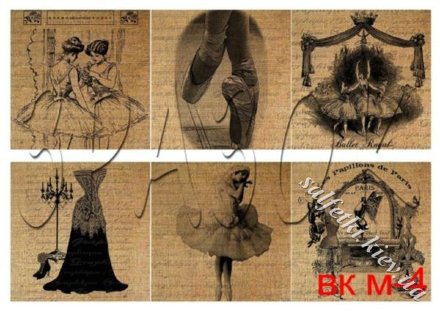 Декупажна карта - балет вк м-4, формат А4, 60 г/м2