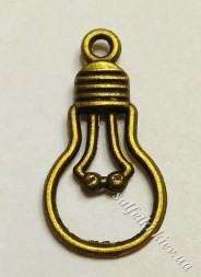 Підвіска металева Лампочка  (колір - бронза)