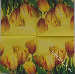 Серветка жовті тюльпани 33 х 33 см (ТС3039)
