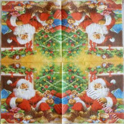 Серветка Санта сидить серед подарунків 33 х 33 см (ТС5045) 1