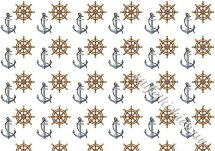 Декупажна карта - фон якорі та штурвали BG120, формат А4, 60 г/м2