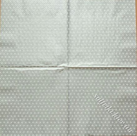 Серветка білі горошки на сріблі 33 х 33 см (ТС4080)