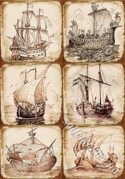 Декупажна карта - Старовинні кораблі SE018, формат А3, 60 г/м2