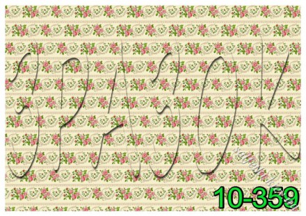 Декупажна карта - смуги з трояндами та завитками 10-359, формат А4, 60 г/м2