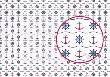Декупажна карта - фон якорі та штурвали червоно-синя BG121, формат А4, 60 г/м2