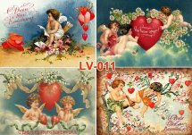 Декупажна карта - валентинки LV011, формат А4, 60 г/м2