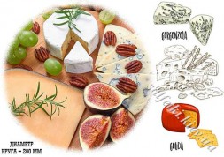 Декупажна карта - сирна дошка з інжиром PT052, формат А4, 60 г/м2