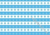 Декупажна карта - фон якорі та штурвали блакитна BG122, формат А4, 60 г/м2