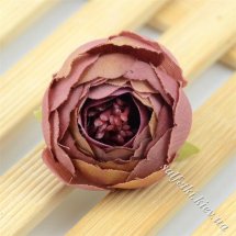 Цветок розы темно-розовый состаренный (головка)