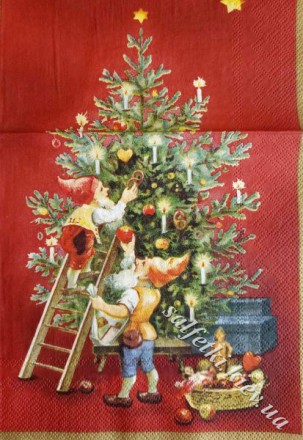 Серветка decorating the tree червона 33 х 33 см (ТС4842(б))