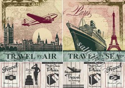 Декупажна карта - travel CY014, формат А4, 60 г/м2