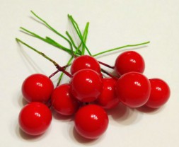 Ягідки круглі на дроті червоні (10 шт)