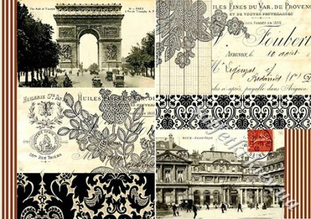 Декупажна карта - Париж CY015, формат А4, 60 г/м2