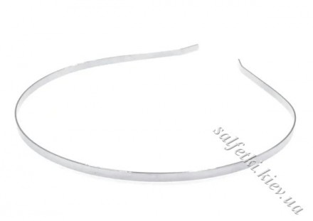 Ободок (обруч) металевий, колір срібло, 3 мм