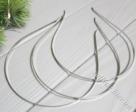 Ободок (обруч) металевий, колір срібло, 3 мм