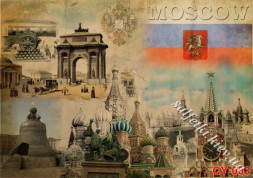 Декупажна карта - Moscow CY003, формат А4, 60 г/м2