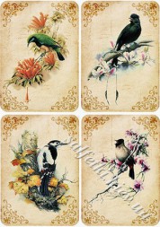 Декупажна карта - птахи на квітах VI054, формат А4, 60 г/м2