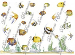 Папір для декупажу рисовий Рибки (акваріум) 35х50 см