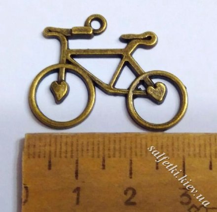Підвіска металева Велосипед 24 х 31 мм (колір - бронза)