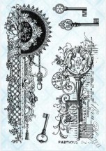 Set of silicone stamps Vintage keys 0085