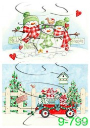 Декупажна карта - новорічна 9-799, формат А4, 60 г/м2