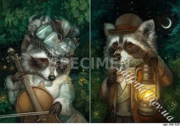 Декупажна карта - тварини у вбраннях AN129, формат А4, 60 г/м2