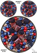 Декупажна карта - ягоди і шоколад коло 20 см PT137, формат А4, 60 г/м2