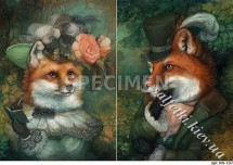 Декупажна карта - тварини у вбраннях AN130, формат А4, 60 г/м2