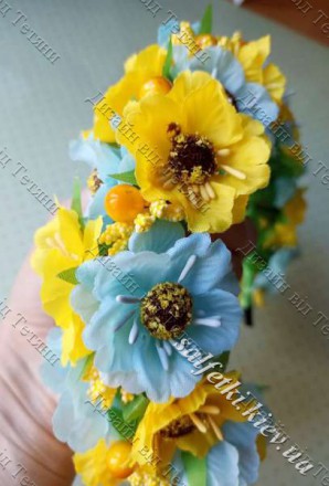 Обідок-віночок жовто-блакитний