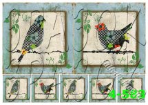 Декупажна карта - пташки 4-583, формат А4, 60 г/м2