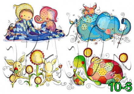 Декупажна карта - дитяча 10-6, формат А4, 60 г/м2