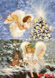 Декупажна карта - Різдвяний янгол від Dona Gelsinger NY019, формат А4, 60 г/м2