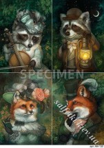 Декупажна карта - тварини у вбраннях AN132, формат А4, 60 г/м2