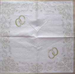 Серветка весільні обручки 33 х 33 см (ТС4414)