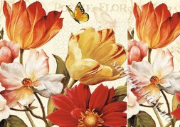 Декупажна карта - великі яскраві квіти FS027, формат А4, 60 г/м2