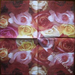 Серветка фон з троянд 25 х 25 см (ТМ0120)
