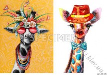 Декупажна карта - жирафи AN135, формат А4, 60 г/м2