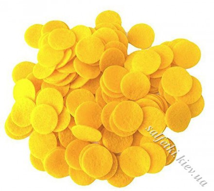 Фетровые кружочки желтые 4,5 см (10 шт)