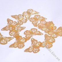 Коннектор бабочка ажурная золото